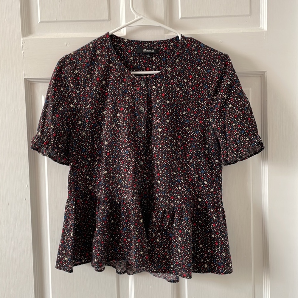 Madewell Peplum Blouse Size Small